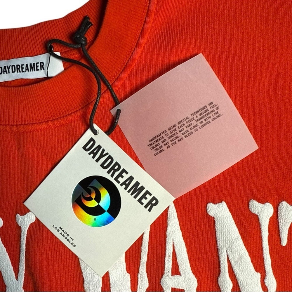 NEW DAYDREAMER  Revolve Cowboy Wanted Boyfriend Crew in Cherry Red Sweatshirt - Picture 7 of 11